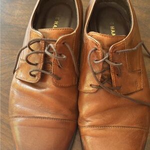 Cole Haan Brown Leather Oxford Shoes Classic Cap Toe Design